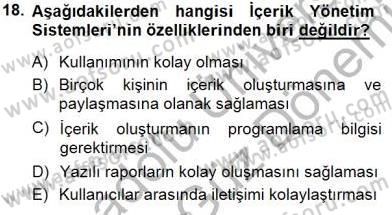 Bilgisayar 1 Dersi 2012 - 2013 Yılı (Final) Dönem Sonu Sınav Soruları 18. Soru