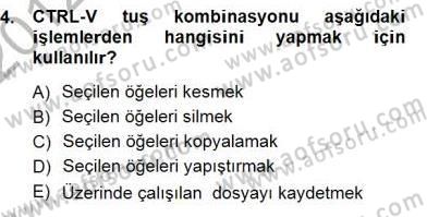 Bilgisayar 1 Dersi 2012 - 2013 Yılı (Final) Dönem Sonu Sınav Soruları 4. Soru