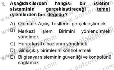 Bilgisayar 1 Dersi 2013 - 2014 Yılı (Vize) Ara Sınav Soruları 1. Soru