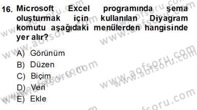 Bilgisayar 1 Dersi 2013 - 2014 Yılı (Vize) Ara Sınav Soruları 16. Soru