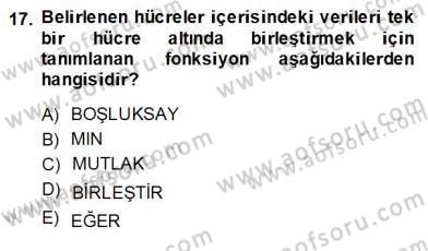 Bilgisayar 1 Dersi 2013 - 2014 Yılı (Vize) Ara Sınav Soruları 17. Soru