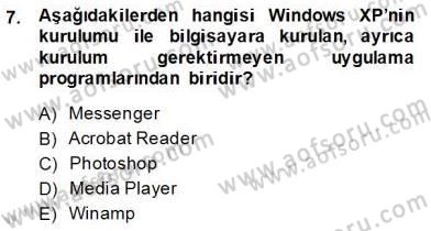 Bilgisayar 1 Dersi 2013 - 2014 Yılı (Vize) Ara Sınav Soruları 7. Soru