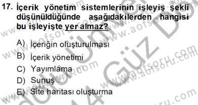 Bilgisayar 1 Dersi 2013 - 2014 Yılı (Final) Dönem Sonu Sınav Soruları 17. Soru