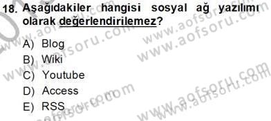 Bilgisayar 1 Dersi 2013 - 2014 Yılı (Final) Dönem Sonu Sınav Soruları 18. Soru