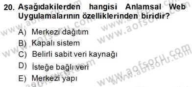 Bilgisayar 1 Dersi 2013 - 2014 Yılı (Final) Dönem Sonu Sınav Soruları 20. Soru