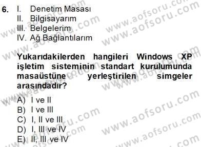 Bilgisayar 1 Dersi Ara Sınavı Deneme Sınav Soruları 6. Soru