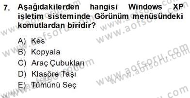 Bilgisayar 1 Dersi Ara Sınavı Deneme Sınav Soruları 7. Soru