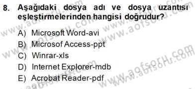 Bilgisayar 1 Dersi Ara Sınavı Deneme Sınav Soruları 8. Soru
