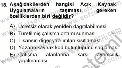 Bilgisayar 1 Dersi 2014 - 2015 Yılı (Final) Dönem Sonu Sınav Soruları 18. Soru