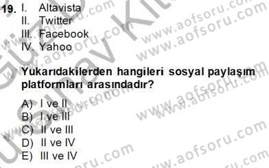 Bilgisayar 1 Dersi 2014 - 2015 Yılı (Final) Dönem Sonu Sınav Soruları 19. Soru