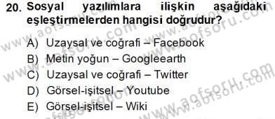 Bilgisayar 1 Dersi 2014 - 2015 Yılı (Final) Dönem Sonu Sınav Soruları 20. Soru