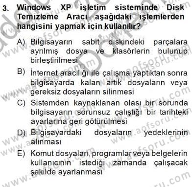Bilgisayar 1 Dersi 2014 - 2015 Yılı (Final) Dönem Sonu Sınav Soruları 3. Soru
