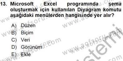 Bilgisayar 1 Dersi 2015 - 2016 Yılı (Vize) Ara Sınavı 13. Soru