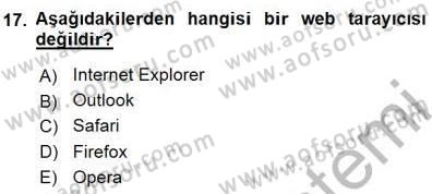 Bilgisayar 1 Dersi 2015 - 2016 Yılı (Final) Dönem Sonu Sınav Soruları 17. Soru