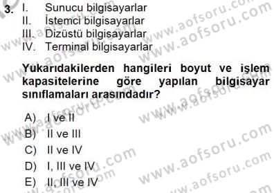 Bilgisayar 1 Dersi 2015 - 2016 Yılı (Final) Dönem Sonu Sınav Soruları 3. Soru