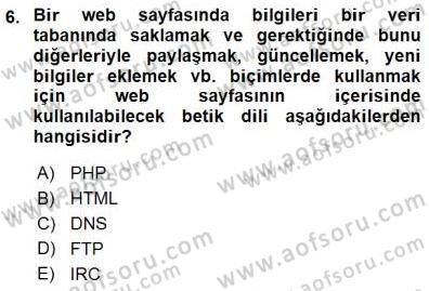 Bilgisayar 1 Dersi 2015 - 2016 Yılı (Final) Dönem Sonu Sınav Soruları 6. Soru