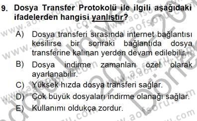 Bilgisayar 1 Dersi 2015 - 2016 Yılı (Final) Dönem Sonu Sınav Soruları 9. Soru