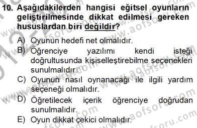 Bilgisayar 2 Dersi 2012 - 2013 Yılı (Final) Dönem Sonu Sınav Soruları 10. Soru