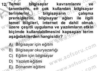 Bilgisayar 2 Dersi 2013 - 2014 Yılı (Vize) Ara Sınav Soruları 12. Soru