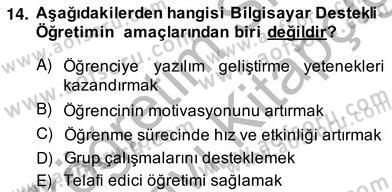 Bilgisayar 2 Dersi 2013 - 2014 Yılı (Vize) Ara Sınav Soruları 14. Soru