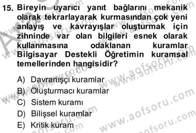 Bilgisayar 2 Dersi 2013 - 2014 Yılı (Vize) Ara Sınav Soruları 15. Soru