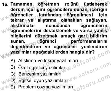 Bilgisayar 2 Dersi 2013 - 2014 Yılı (Vize) Ara Sınav Soruları 16. Soru