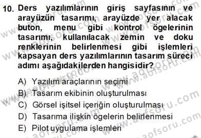 Bilgisayar 2 Dersi 2013 - 2014 Yılı (Final) Dönem Sonu Sınav Soruları 10. Soru