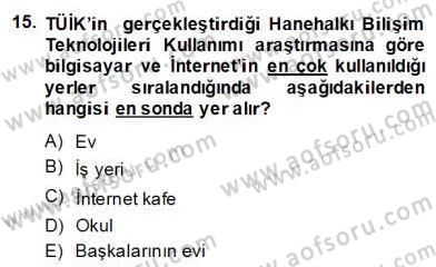 Bilgisayar 2 Dersi 2013 - 2014 Yılı (Final) Dönem Sonu Sınav Soruları 15. Soru