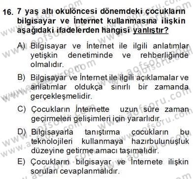 Bilgisayar 2 Dersi 2013 - 2014 Yılı (Final) Dönem Sonu Sınav Soruları 16. Soru