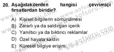 Bilgisayar 2 Dersi 2013 - 2014 Yılı (Final) Dönem Sonu Sınav Soruları 20. Soru