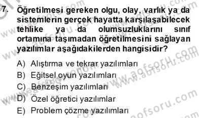 Bilgisayar 2 Dersi 2013 - 2014 Yılı (Final) Dönem Sonu Sınav Soruları 7. Soru