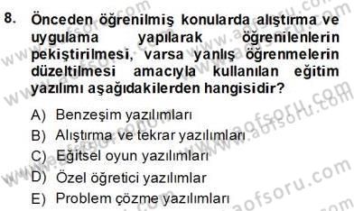 Bilgisayar 2 Dersi 2013 - 2014 Yılı (Final) Dönem Sonu Sınav Soruları 8. Soru