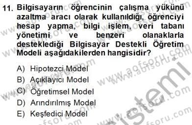 Bilgisayar 2 Dersi 2014 - 2015 Yılı (Vize) Ara Sınav Soruları 11. Soru