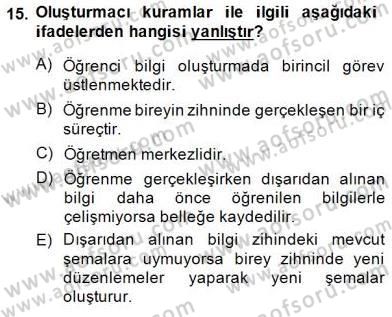Bilgisayar 2 Dersi 2014 - 2015 Yılı (Vize) Ara Sınav Soruları 15. Soru