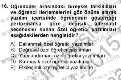 Bilgisayar 2 Dersi 2014 - 2015 Yılı (Vize) Ara Sınav Soruları 16. Soru