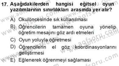 Bilgisayar 2 Dersi 2014 - 2015 Yılı (Vize) Ara Sınav Soruları 17. Soru