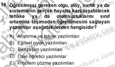 Bilgisayar 2 Dersi 2014 - 2015 Yılı (Vize) Ara Sınav Soruları 19. Soru