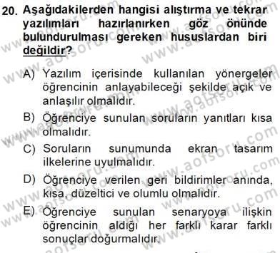 Bilgisayar 2 Dersi 2014 - 2015 Yılı (Vize) Ara Sınav Soruları 20. Soru