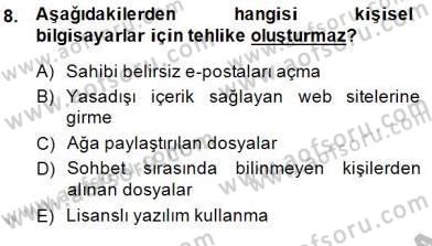 Bilgisayar 2 Dersi 2014 - 2015 Yılı (Vize) Ara Sınav Soruları 8. Soru
