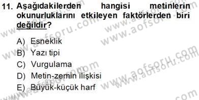 Bilgisayar 2 Dersi 2014 - 2015 Yılı (Final) Dönem Sonu Sınav Soruları 11. Soru