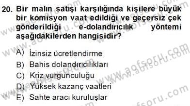 Bilgisayar 2 Dersi 2014 - 2015 Yılı (Final) Dönem Sonu Sınav Soruları 20. Soru