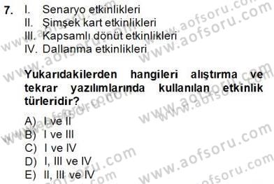 Bilgisayar 2 Dersi 2014 - 2015 Yılı (Final) Dönem Sonu Sınav Soruları 7. Soru