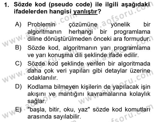 İleri Programlama 1 Dersi 2021 - 2022 Yılı Yaz Okulu Sınav Soruları 1. Soru