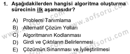 İleri Programlama 1 Dersi 2023 - 2024 Yılı (Vize) Ara Sınav Soruları 1. Soru