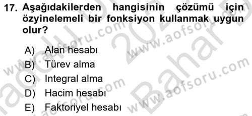 İleri Programlama 1 Dersi 2023 - 2024 Yılı (Vize) Ara Sınav Soruları 17. Soru