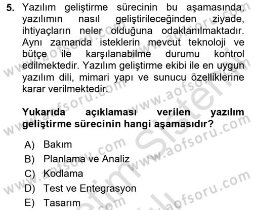 İleri Programlama 1 Dersi 2023 - 2024 Yılı (Vize) Ara Sınav Soruları 5. Soru