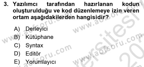 İleri Programlama 1 Dersi 2023 - 2024 Yılı (Final) Dönem Sonu Sınav Soruları 3. Soru