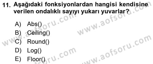 İleri Programlama 1 Dersi 2023 - 2024 Yılı Yaz Okulu Sınav Soruları 11. Soru