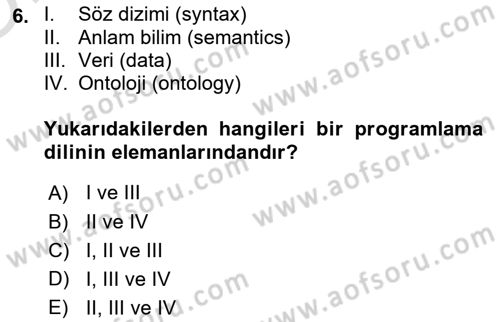 İleri Programlama 1 Dersi 2023 - 2024 Yılı Yaz Okulu Sınav Soruları 6. Soru