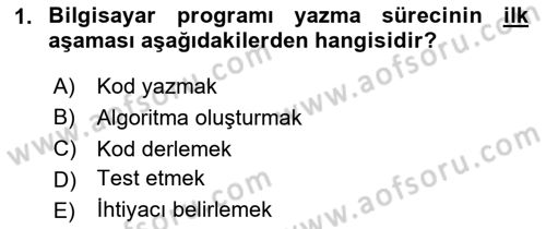 İleri Programlama 1 Dersi 2024 - 2025 Yılı (Vize) Ara Sınav Soruları 1. Soru
